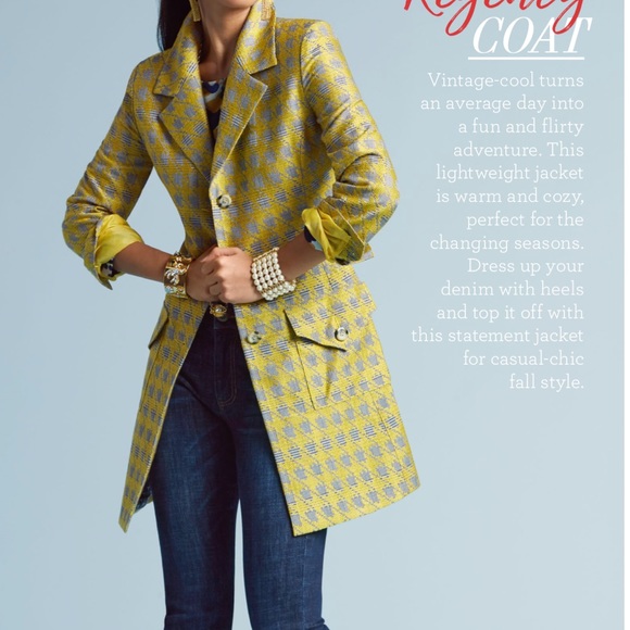 Cabi Yellow Houndstooth Regency Coat 